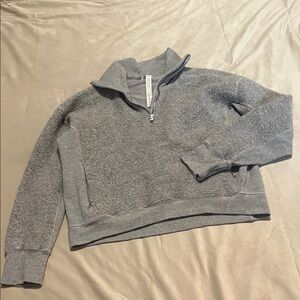 Lululemon Gray Quarter-Zip wool Pullover Sweater